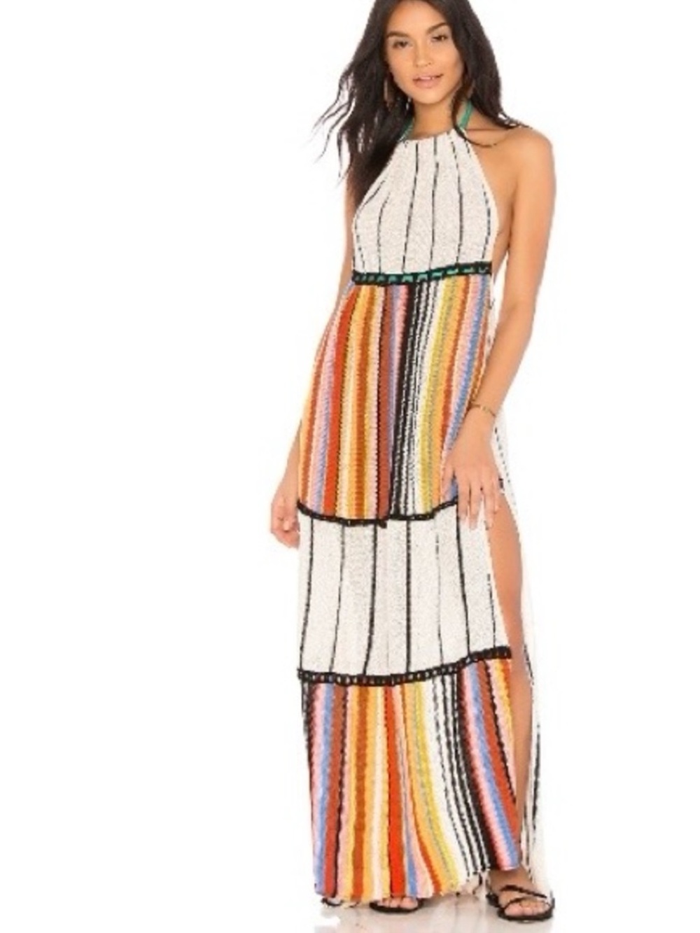 EUC Free People Mardi Gras Luxxel Striped Maxi Dress Small